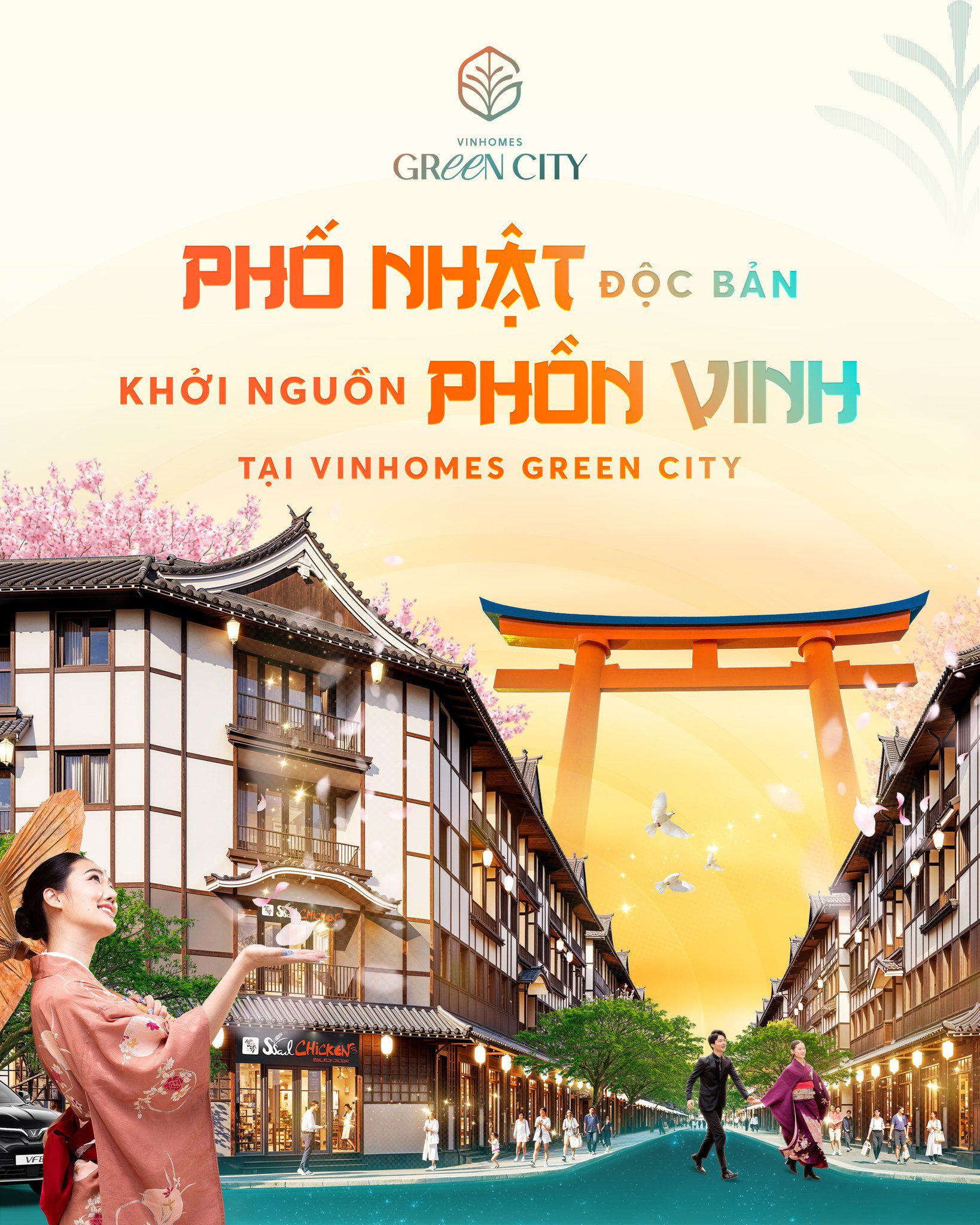 Vinhomes Green City : tuyến phố thương mại đa văn hóa nhật bản
