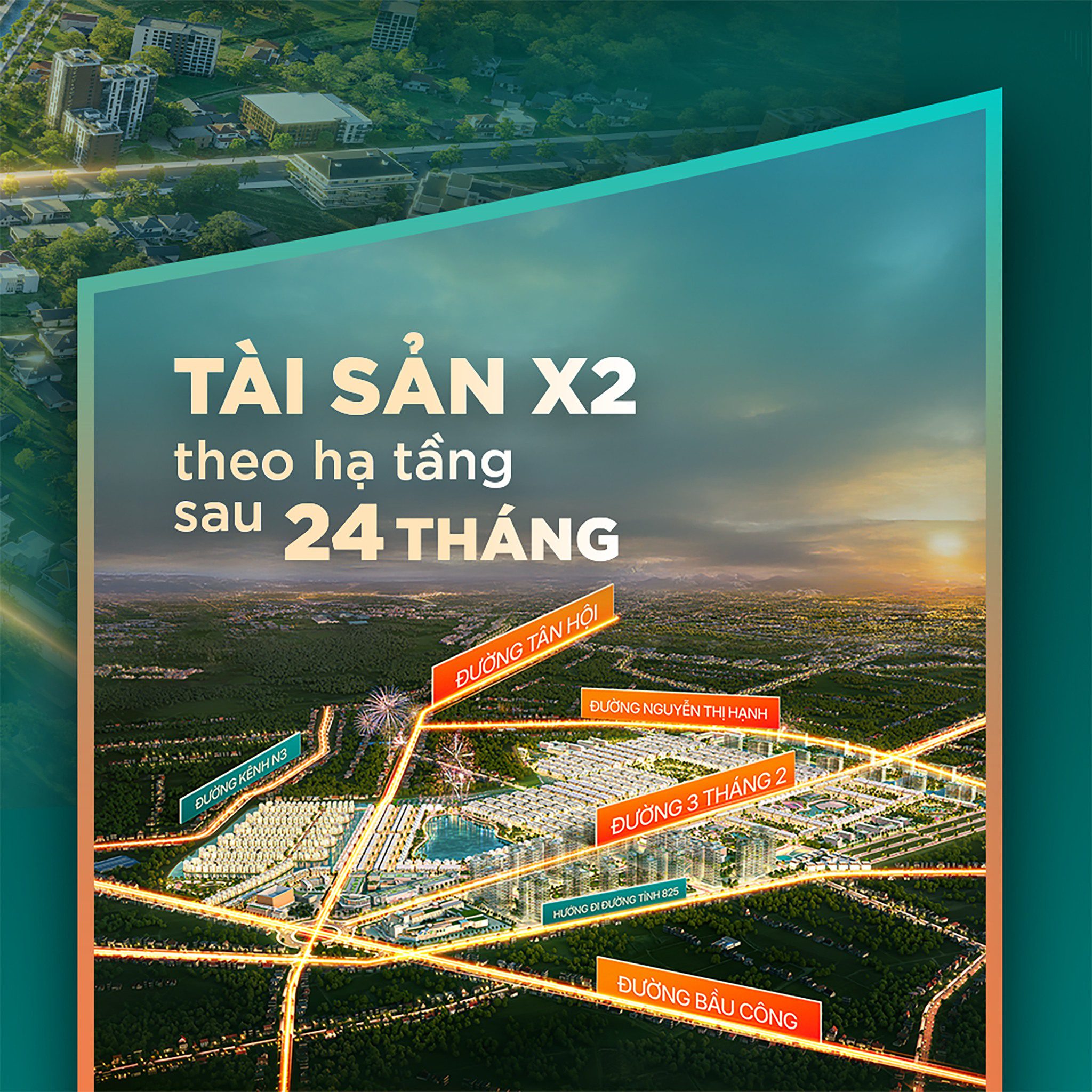Tài sản X2 theo hạ tầng sau 24 tháng tại vinhomes green city
