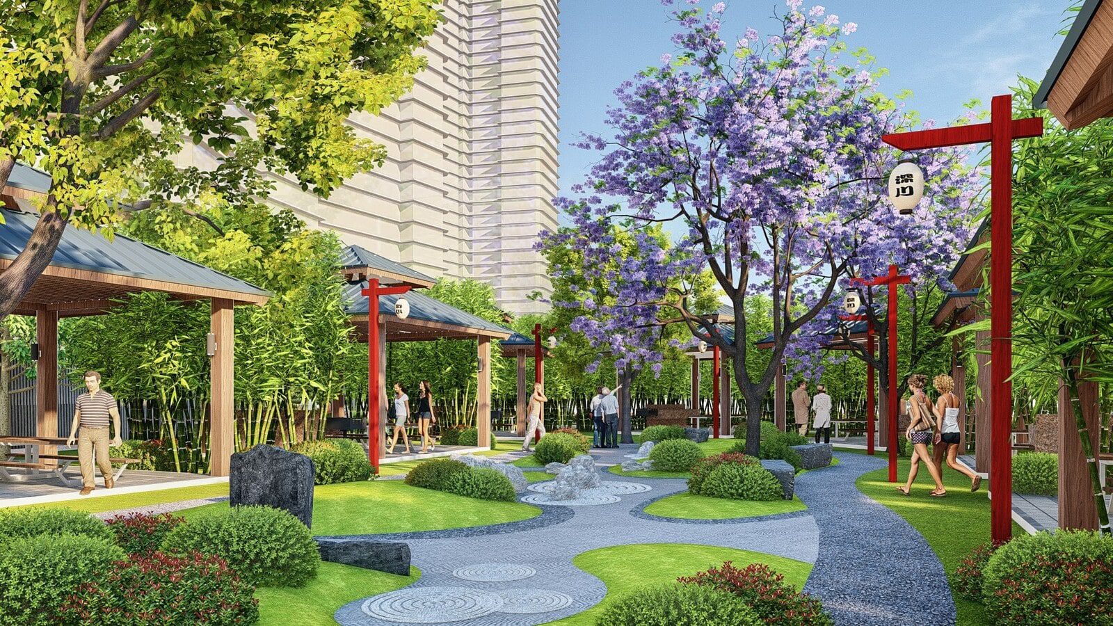không gian xanh trong vinhomes hóc môn